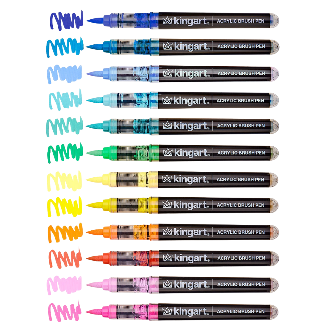Pro Acrylic Paint Brush Pens – 12 Tropical Colors
