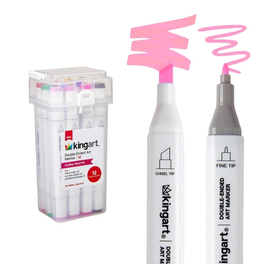 Pro Double-Ended Alcohol Markers – 12 Floral Colors