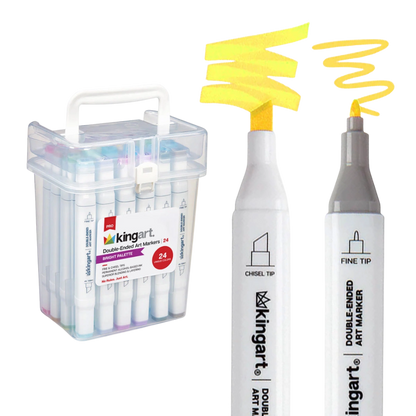 Pro Double-Ended Alcohol Markers – 24 Bright Colors