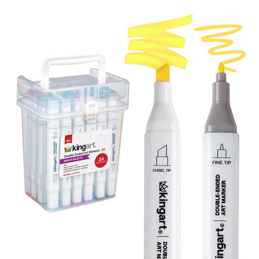 Pro Double-Ended Alcohol Markers – 24 Bright Colors