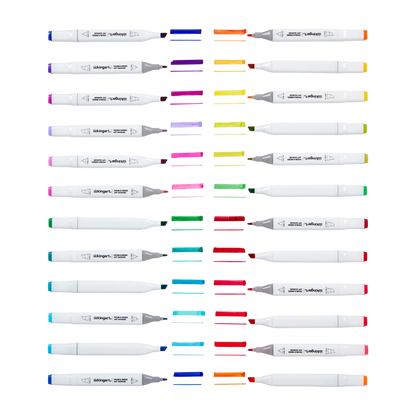 Pro Double-Ended Alcohol Markers – 24 Bright Colors