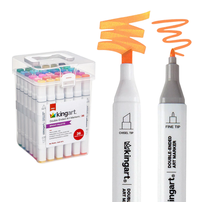Pro Double-Ended Alcohol Markers – 36 Bright Colors