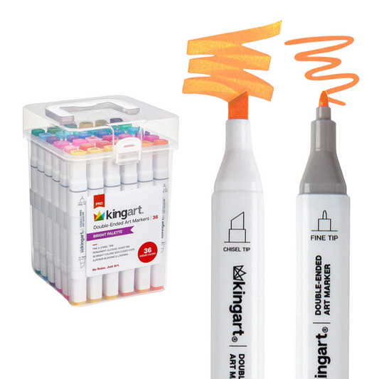 Pro Double-Ended Alcohol Markers – 36 Bright Colors