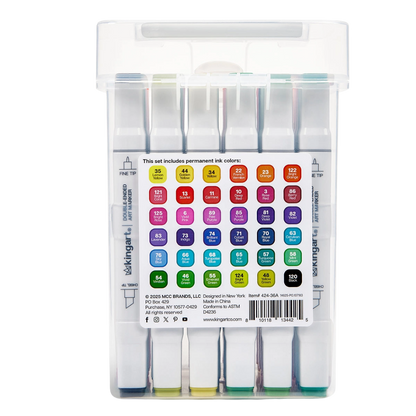 Pro Double-Ended Alcohol Markers – 36 Bright Colors