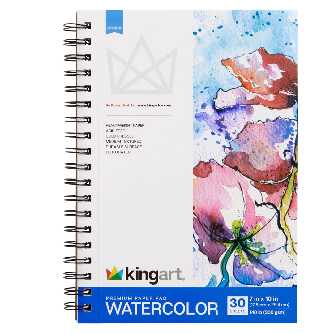 Watercolor Pad – Side Spiral, 7" × 10"