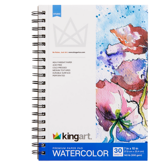 Watercolor Pad – Side Spiral, 7" × 10"