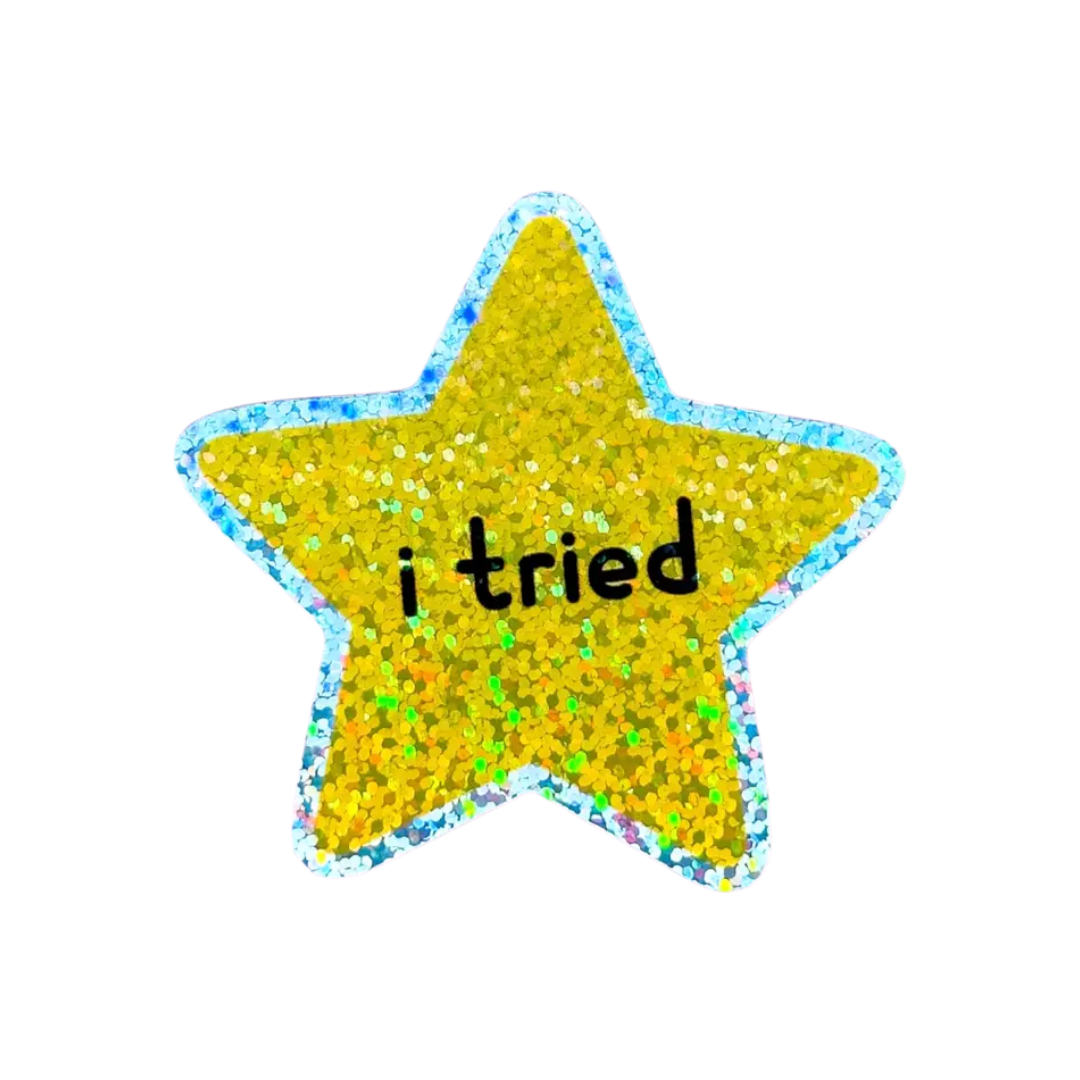 I Tried – Gold Glitter Sticker