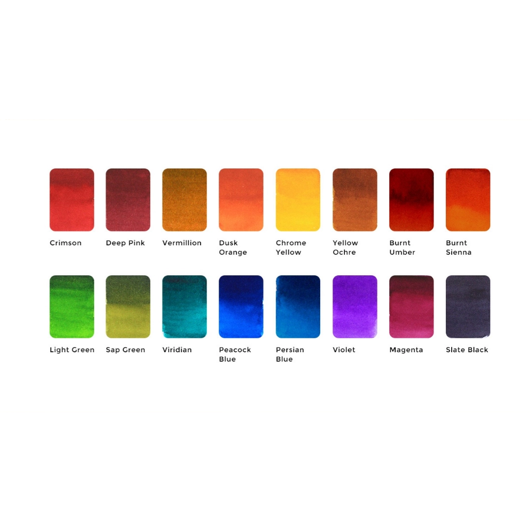 Original Colorsheets - 16 Handmade Watercolors