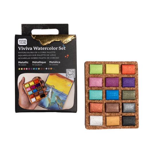 Metallic Watercolor Pans – 15 Colors