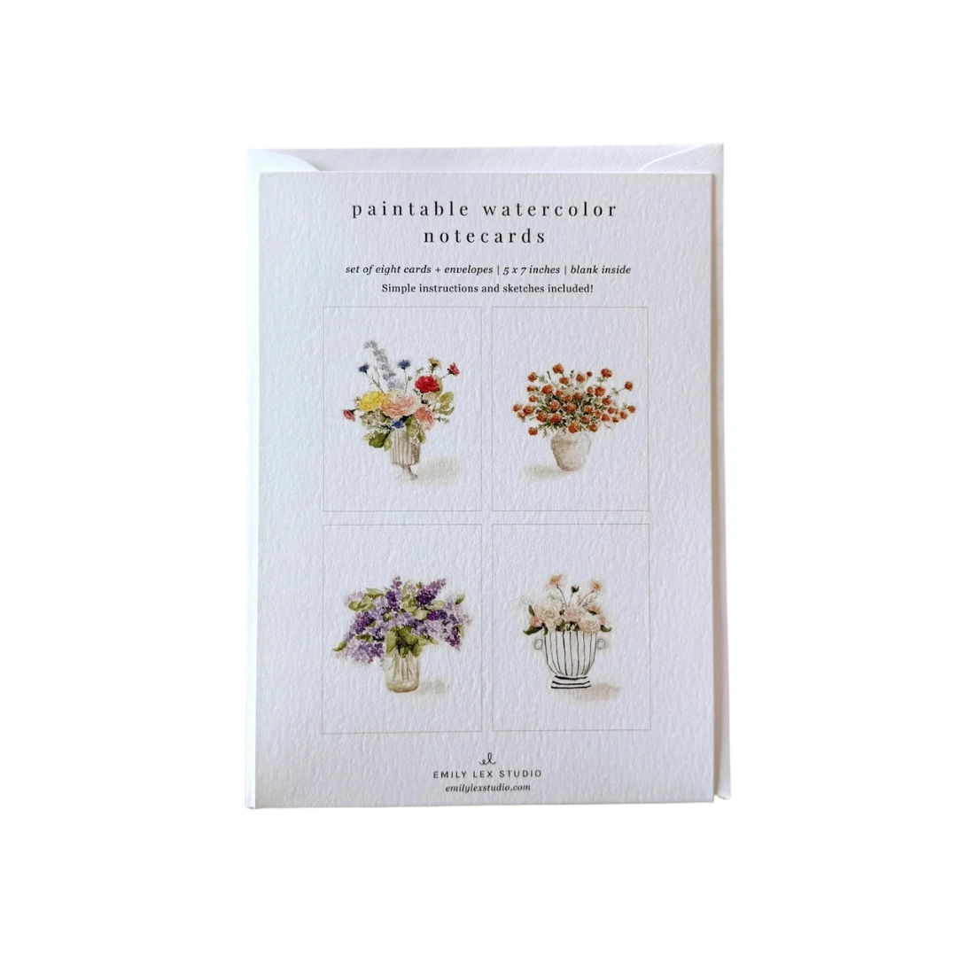 Bouquets Paintable Watercolor Notecard Set