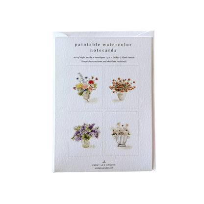 Bouquets Paintable Watercolor Notecard Set