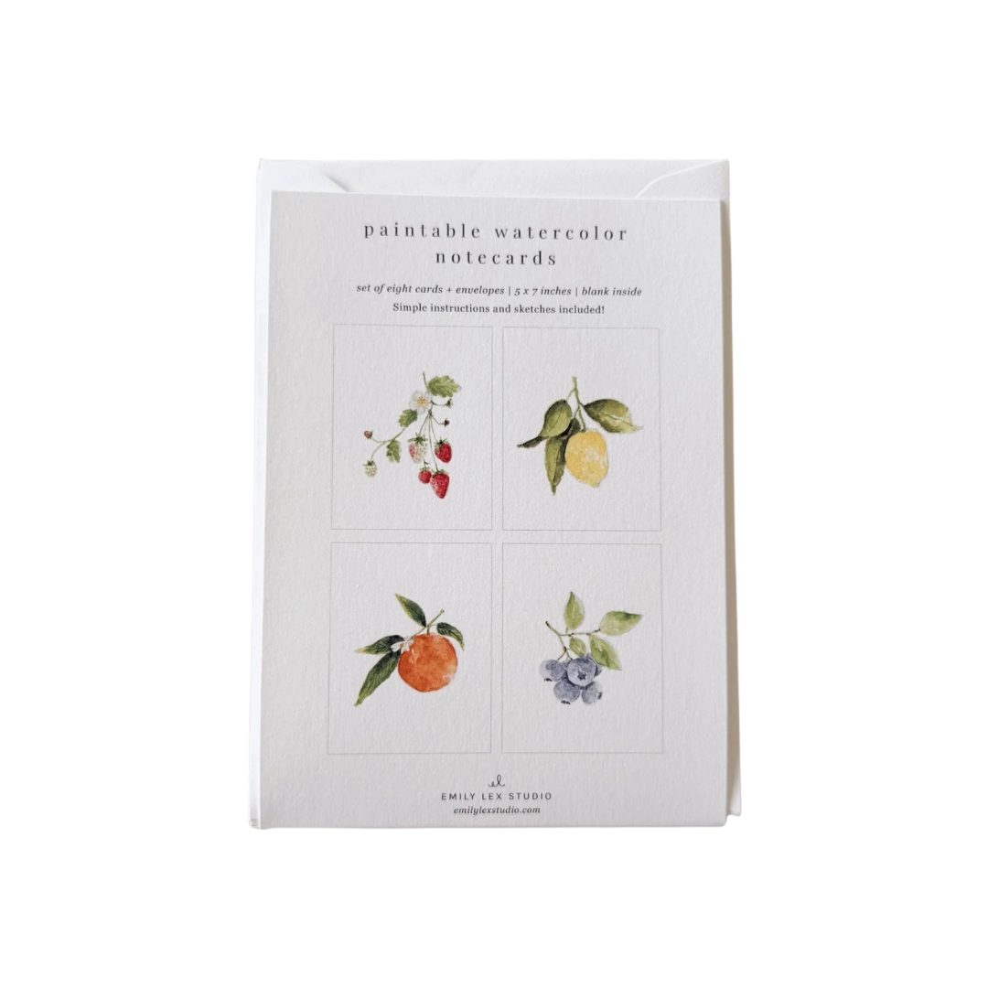 Fruit Paintable Watercolor Notecard Set