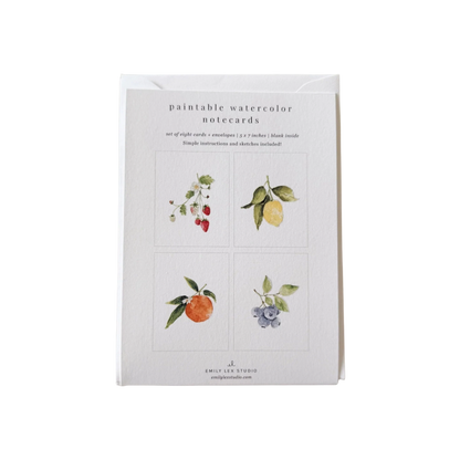 Fruit Paintable Watercolor Notecard Set