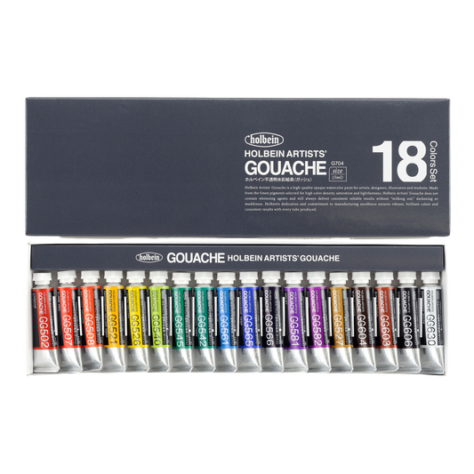 Holbein Artists' Gouache Set of 18 - 5ML