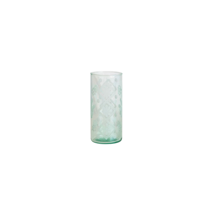Recycled Etched Glass Hurricane/Vase