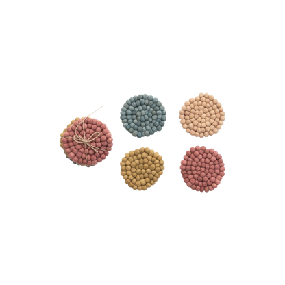 Wool Felt Ball Coasters