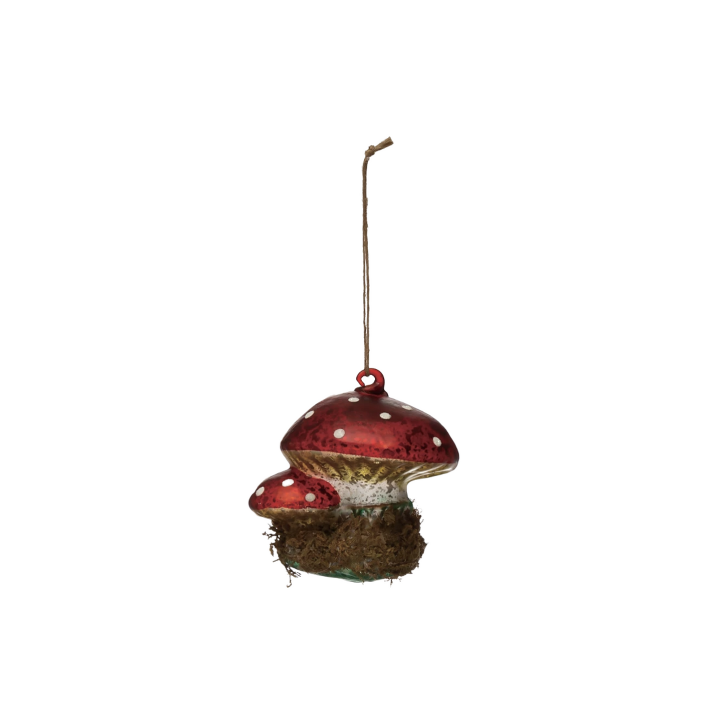 Hand-Painted Glass Mushroom Ornament