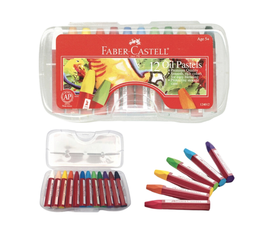 12 Oil Pastels in Storage Case for Kids