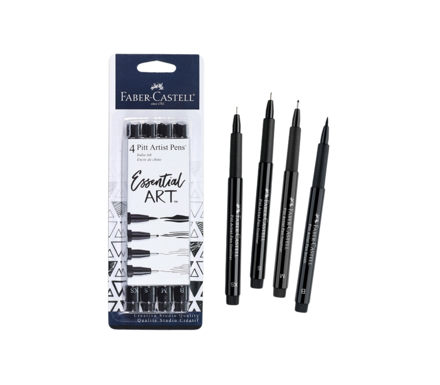 Pitt Artist Pen, Essential Art - #199 Black Set of 4