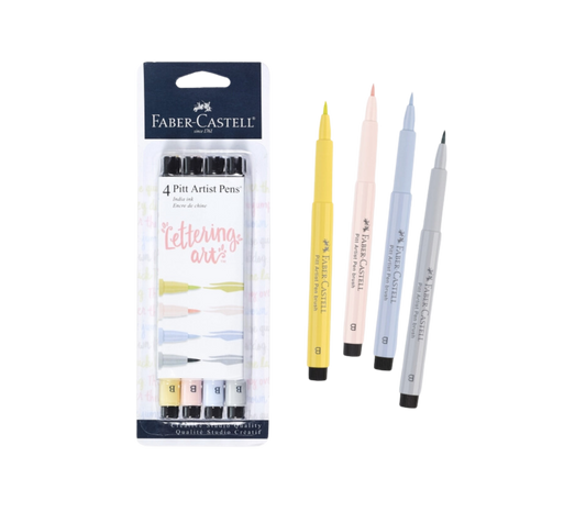 Pitt Artist Pen, Lettering Art - Pastels Set of 4