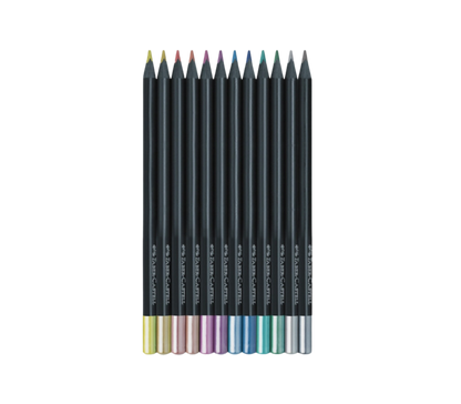 Black Edition Metallic Color Pencils 12 Count Set