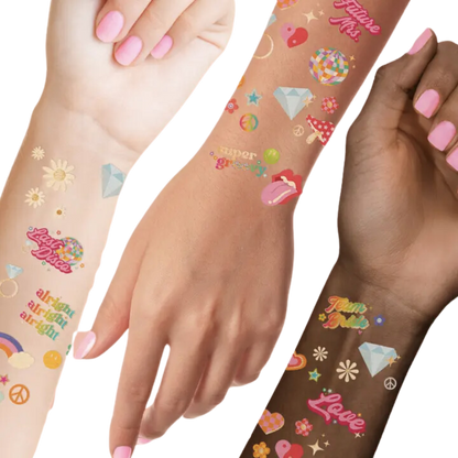 Groovy Bachelorette Metallic Temporary Tattoos