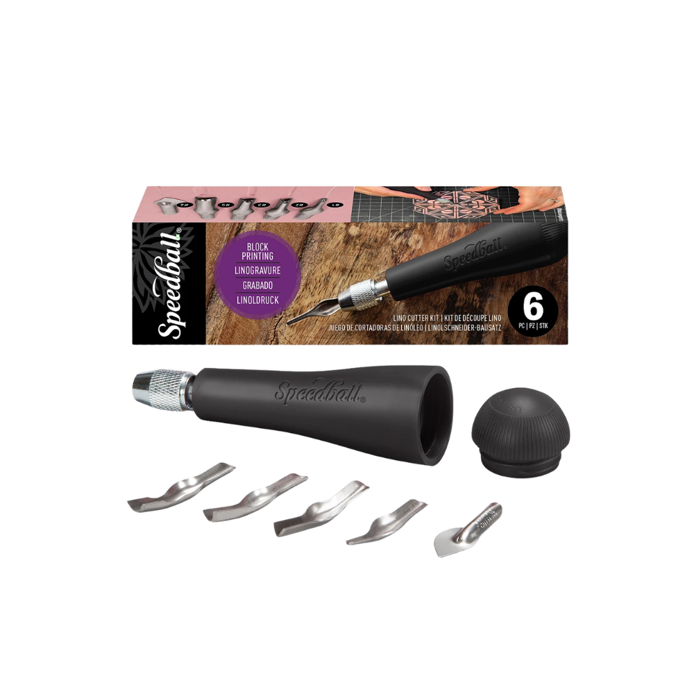 Speedball Lino Cutter Set – Black Handle – 6 Piece