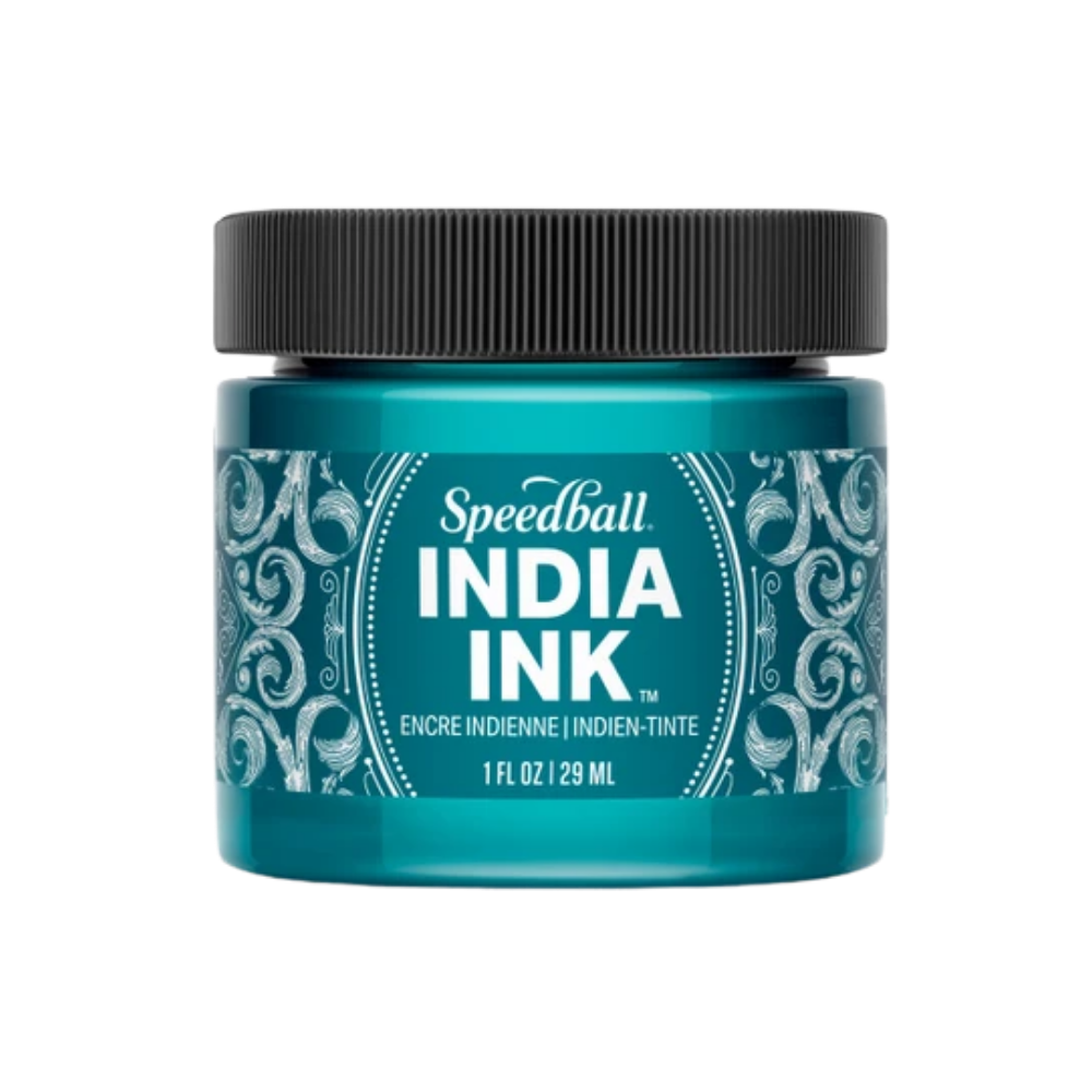 Speedball India Ink – Teal Agate – 1 oz