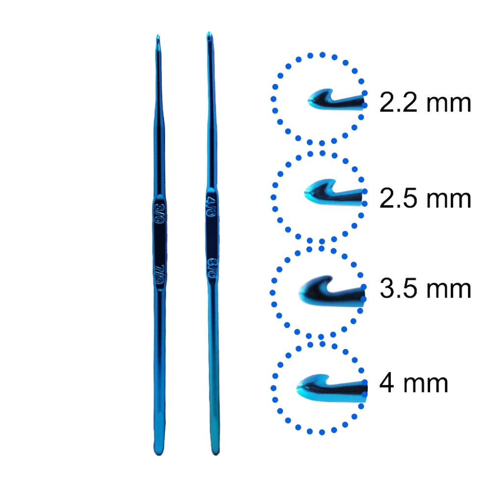Double-Ended Crochet Hooks – 2 Pack – 4 Sizes