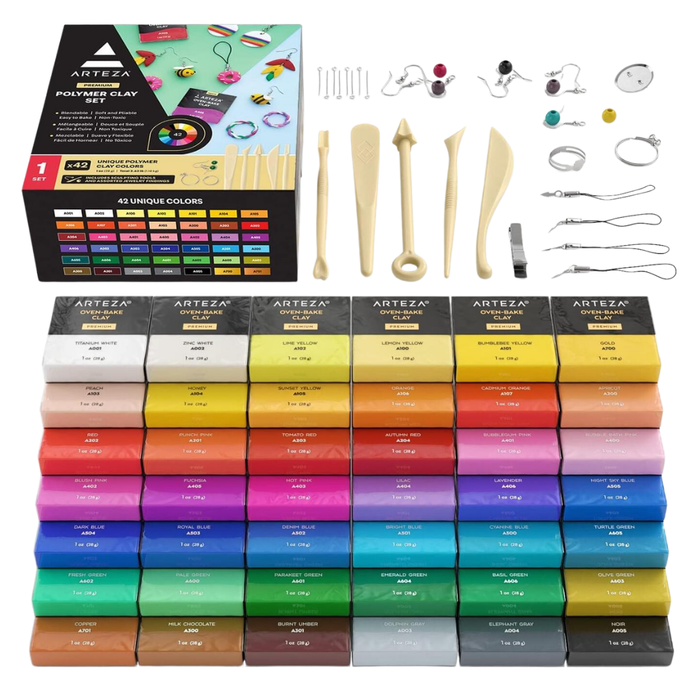 Arteza® Oven Bake Clay, Tools, & Accessories Set, 42 Colors