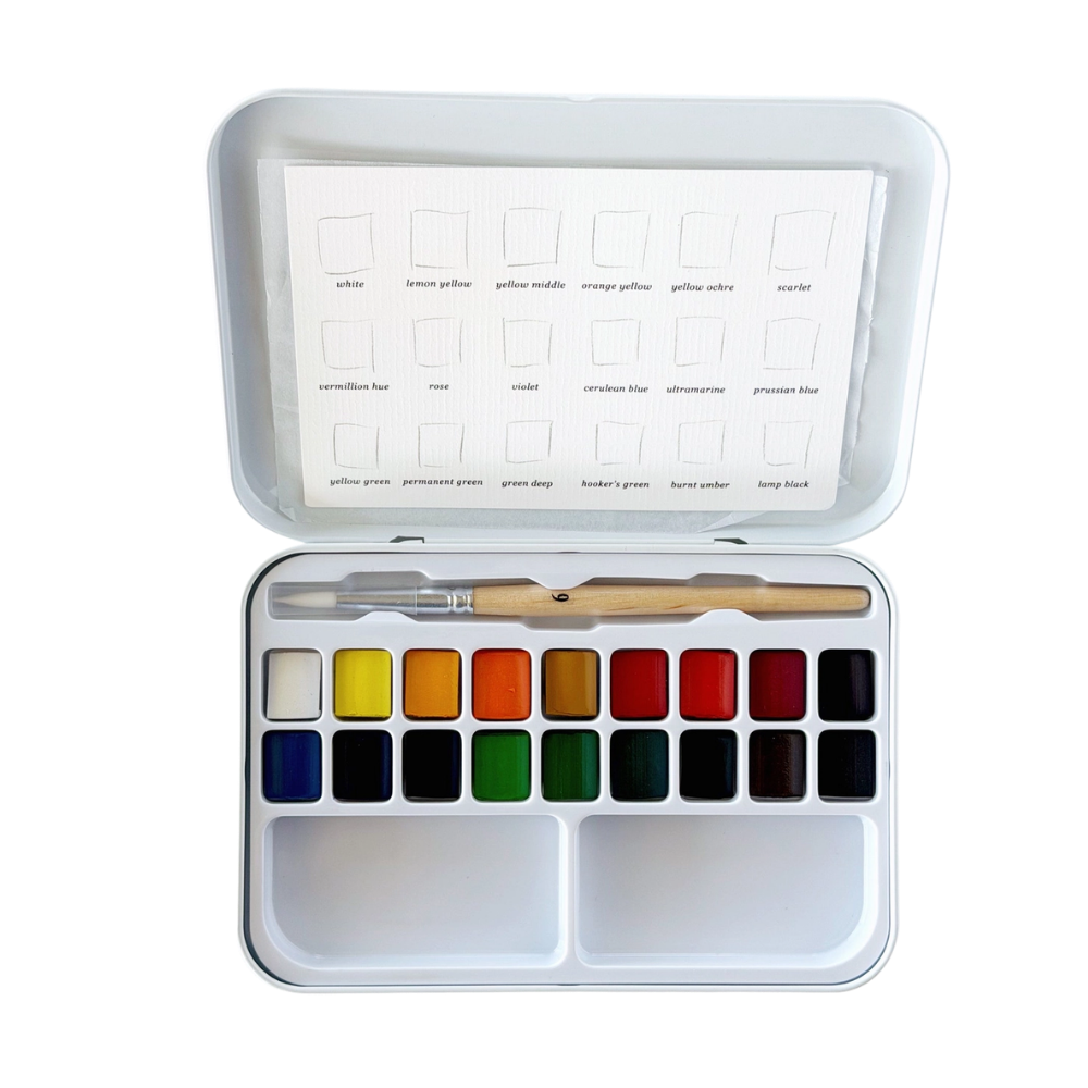 Watercolor Paint Set 18 Colors with Brush
