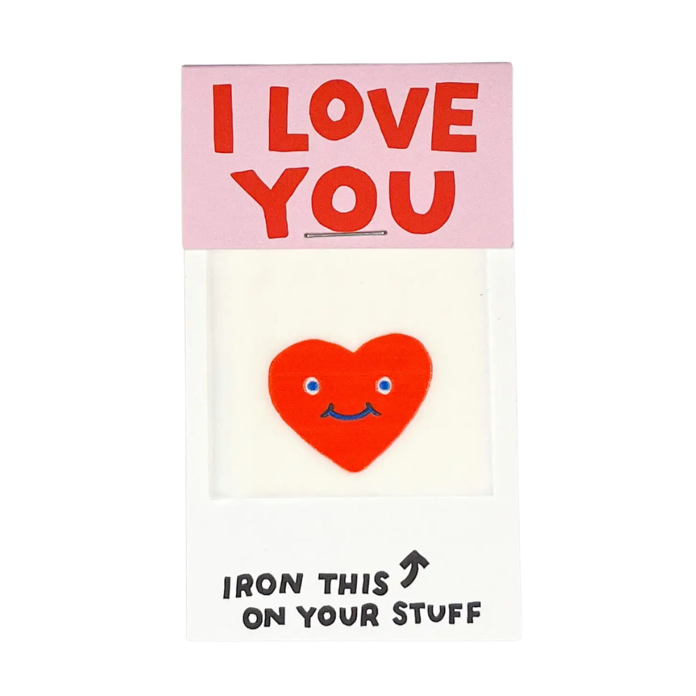 I Love You Heart Face L'il Something Iron-On Card