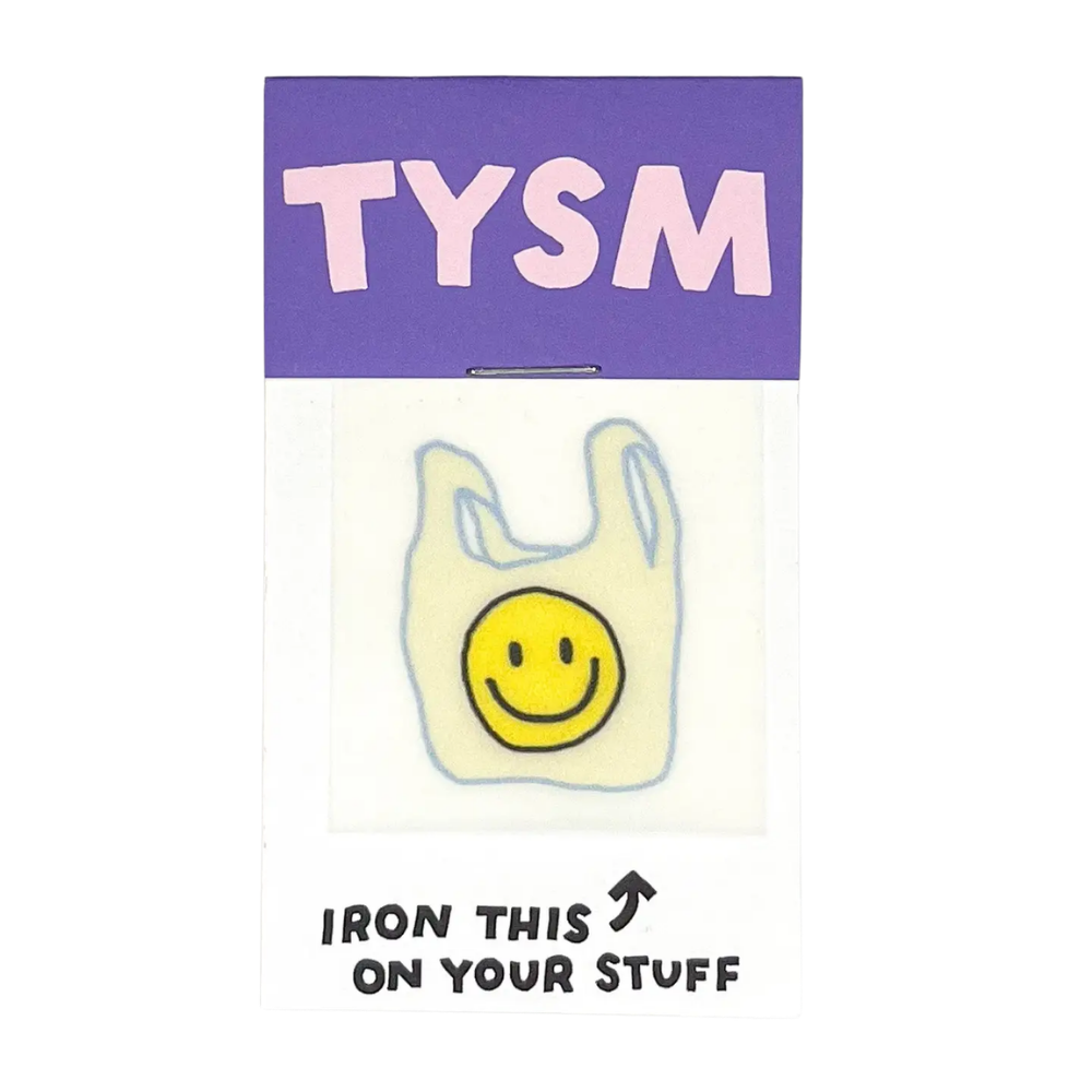 Thank You Smiley Shopping Bag L'il Something Iron-On Card
