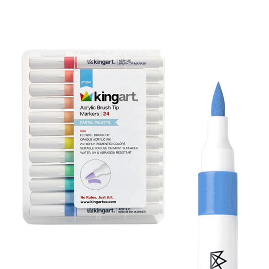 Acrylic Paint Brush Tip Markers – 24 Pastel Colors
