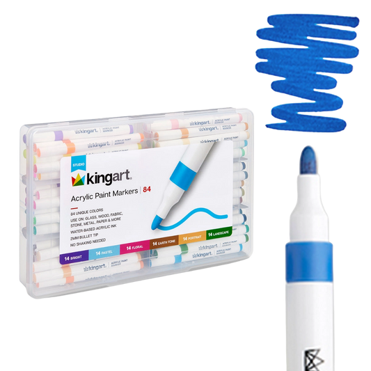 Acrylic Paint Markers Set – 84 Colors, 2mm Bullet Tip