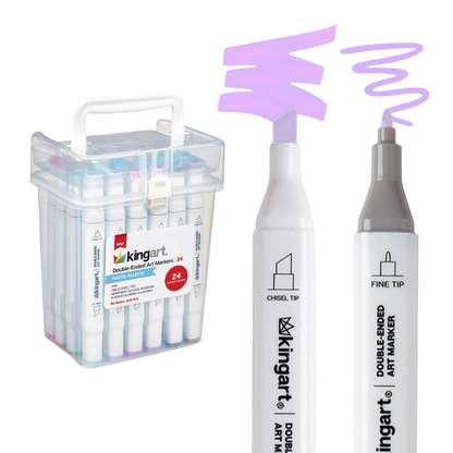 Pro Double-Ended Alcohol Markers – 24 Pastel Colors