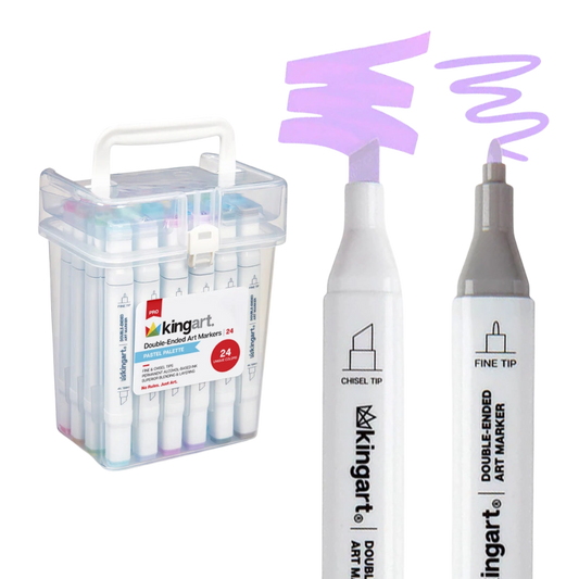 Pro Double-Ended Alcohol Markers – 24 Pastel Colors