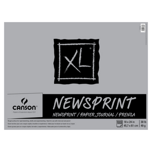 Canson XL Newsprint Fold-Over Pad – 18" × 24" – 50 Sheets