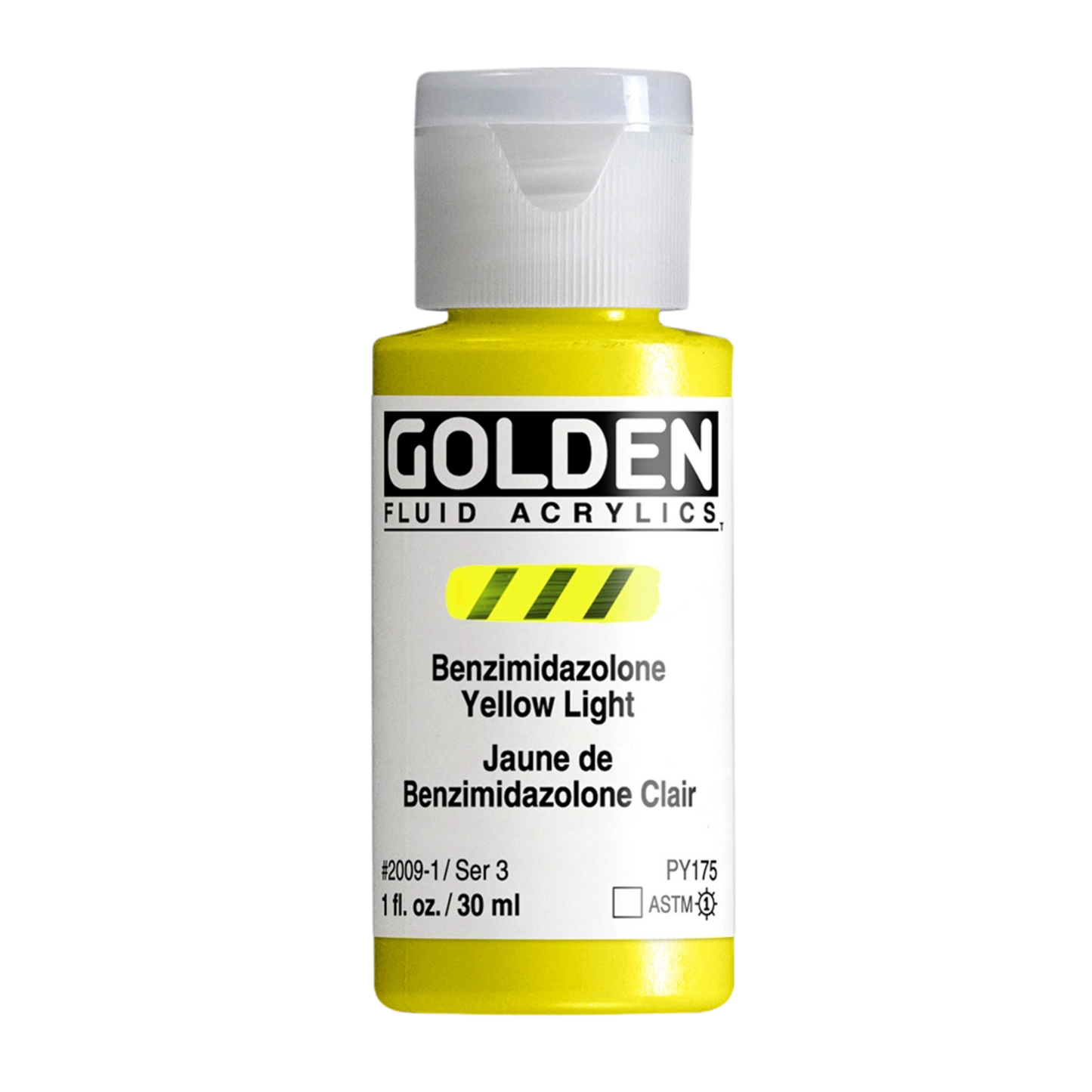 Golden Fluid Acrylic Paint 1oz - Benzimidazolone Yellow Light