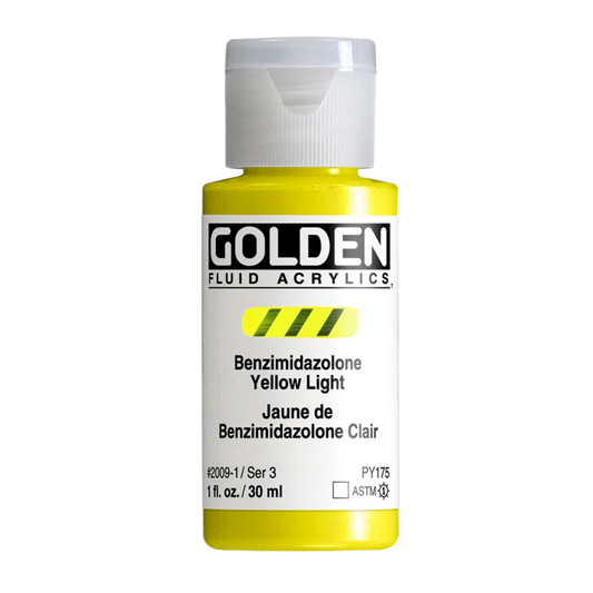 Golden Fluid Acrylic Paint 1oz - Benzimidazolone Yellow Light