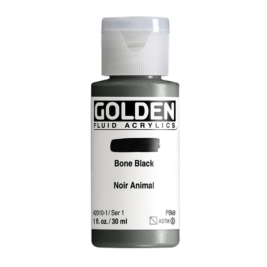 Golden Fluid Acrylic Paint 1oz - Bone Black