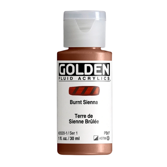 Golden Fluid Acrylic Paint 1oz - Burnt Sienna