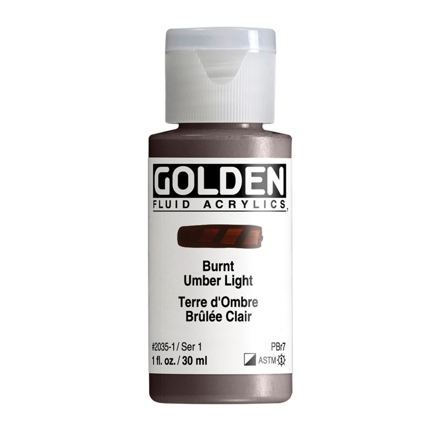 Golden Fluid Acrylic Paint 1oz - Burnt Umber Light