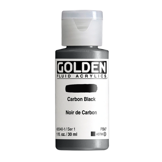 Golden Fluid Acrylic Paint 1oz - Carbon Black