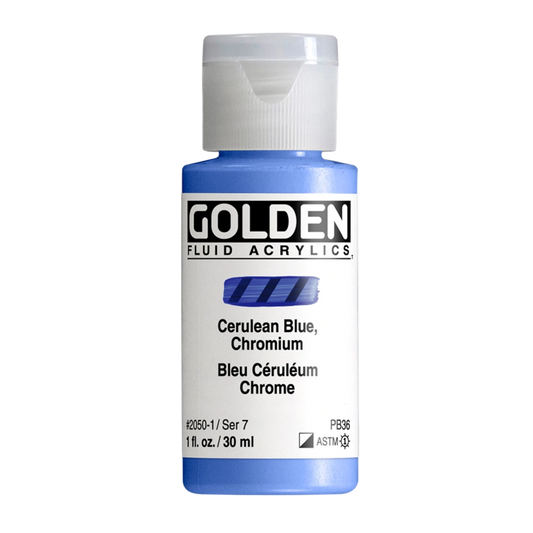 Golden Fluid Acrylic Paint 1oz - Cerulean Blue Chromium