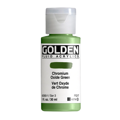 Golden Fluid Acrylic Paint 1oz - Chromium Oxide Green