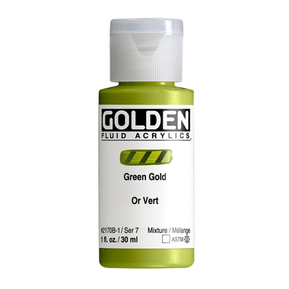 Golden Fluid Acrylic Paint 1oz - Green Gold