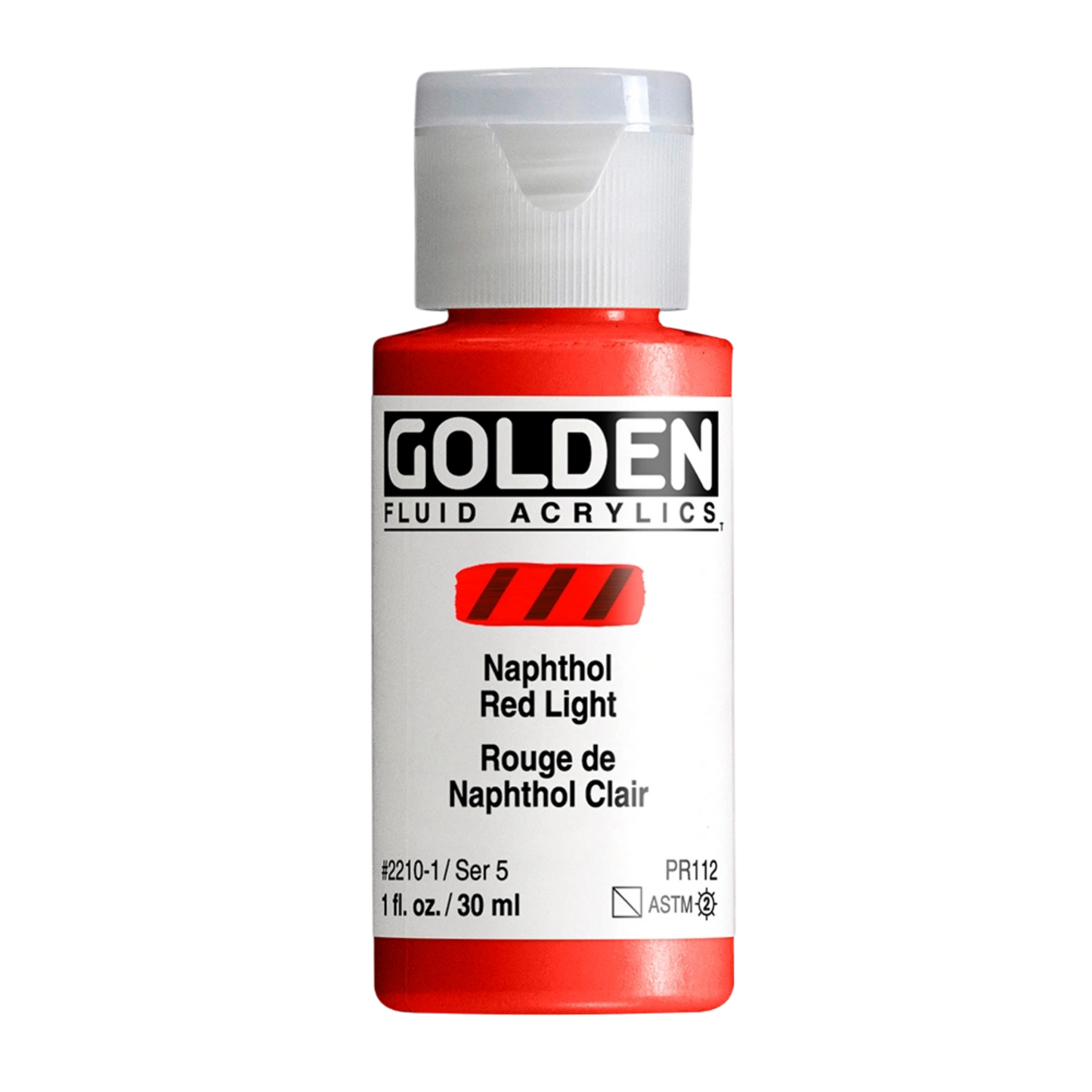 Golden Fluid Acrylic Paint 1oz - Naphthol Red Light