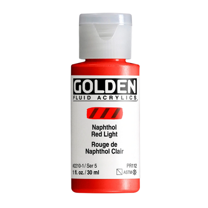 Golden Fluid Acrylic Paint 1oz - Naphthol Red Light