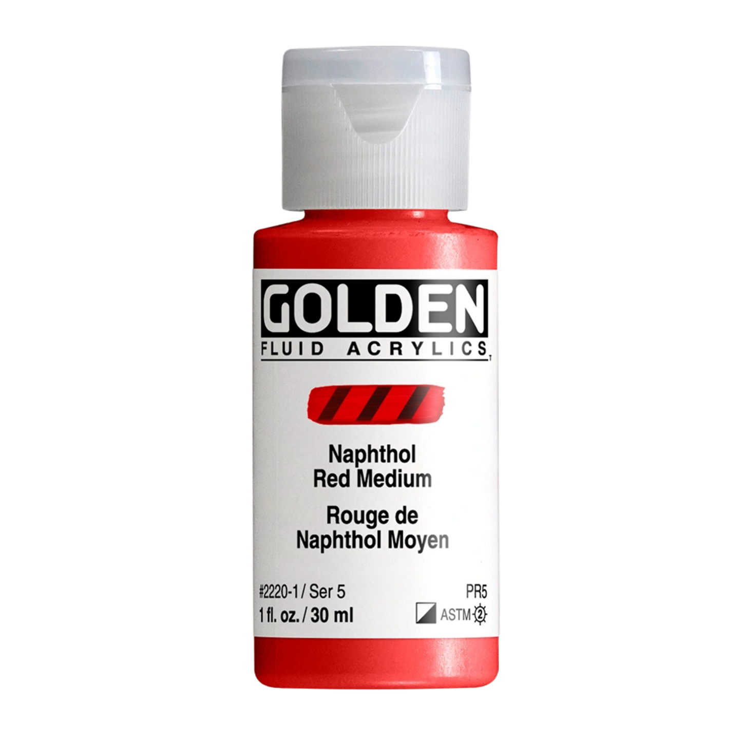 Golden Fluid Acrylic Paint 1oz - Naphthol Red Medium